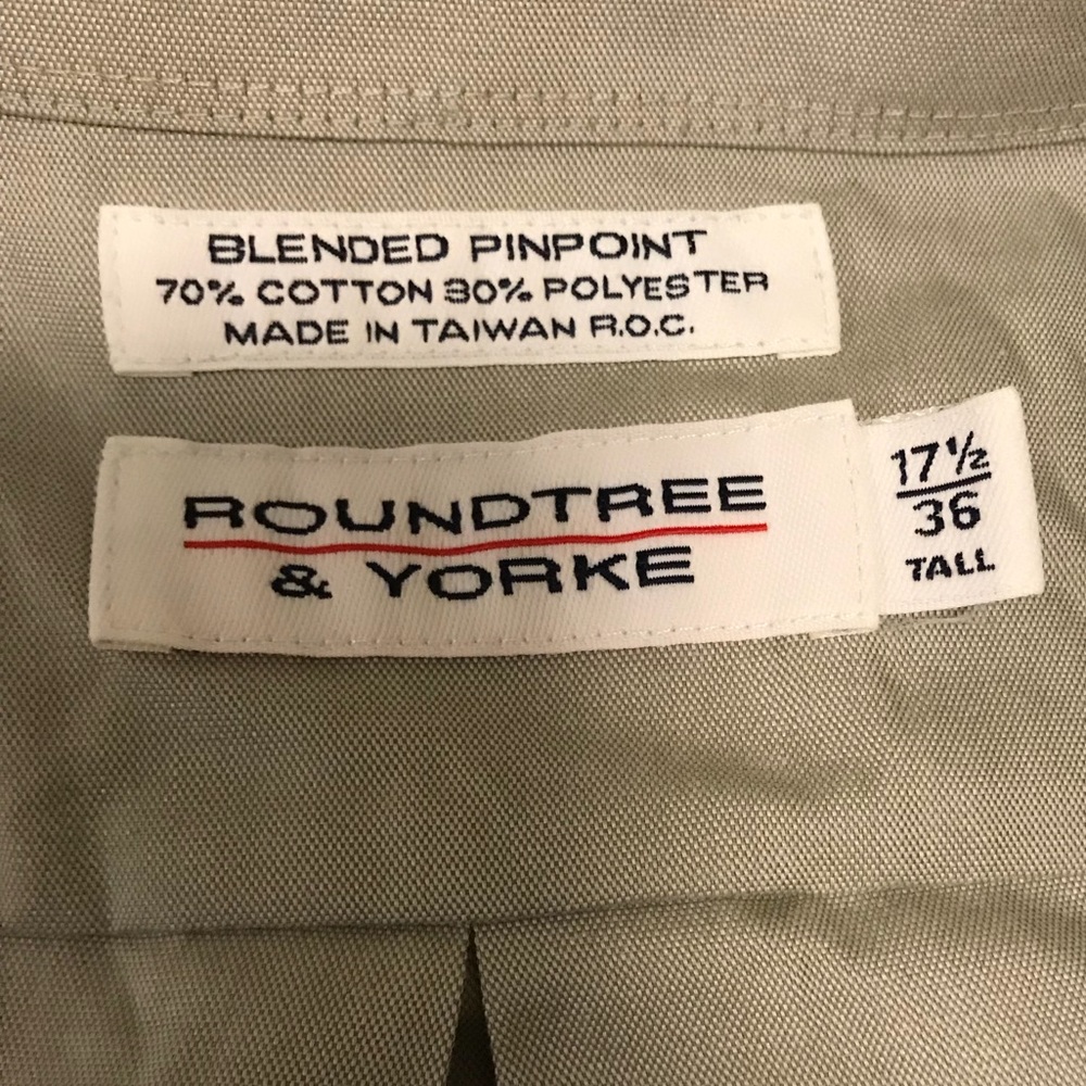 Roundtree & Yorke button down mens shirt 17.5/36